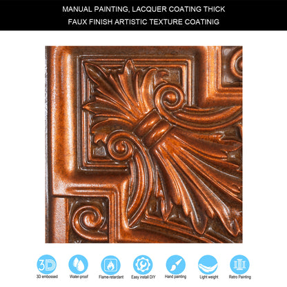 10tiles/lot DIY Faux Metal Ceiling Tile Panels for Café Bars, Studios and Artistic Interiors PL11