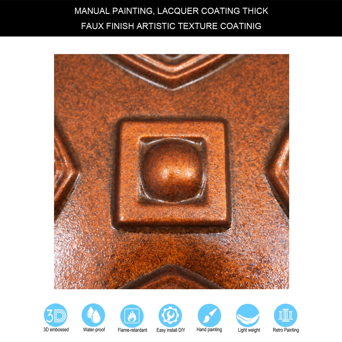 10tiles/lot DIY Faux Metal Ceiling Tile Panels for Café Bars, Studios and Artistic Interiors PL11