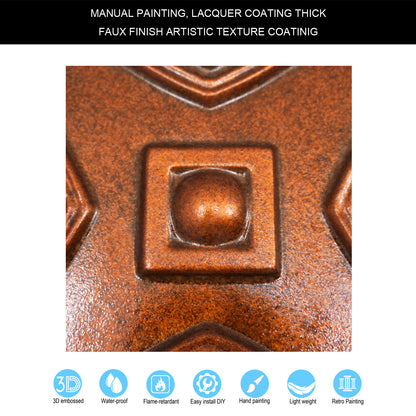 10tiles/lot DIY Faux Metal Ceiling Tile Panels for Café Bars, Studios and Artistic Interiors PL11