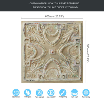 10tiles/lot Decorative Faux tin ceiling Tiles for Cocktail Bars, Lounges and Luxury Night Spots PL11