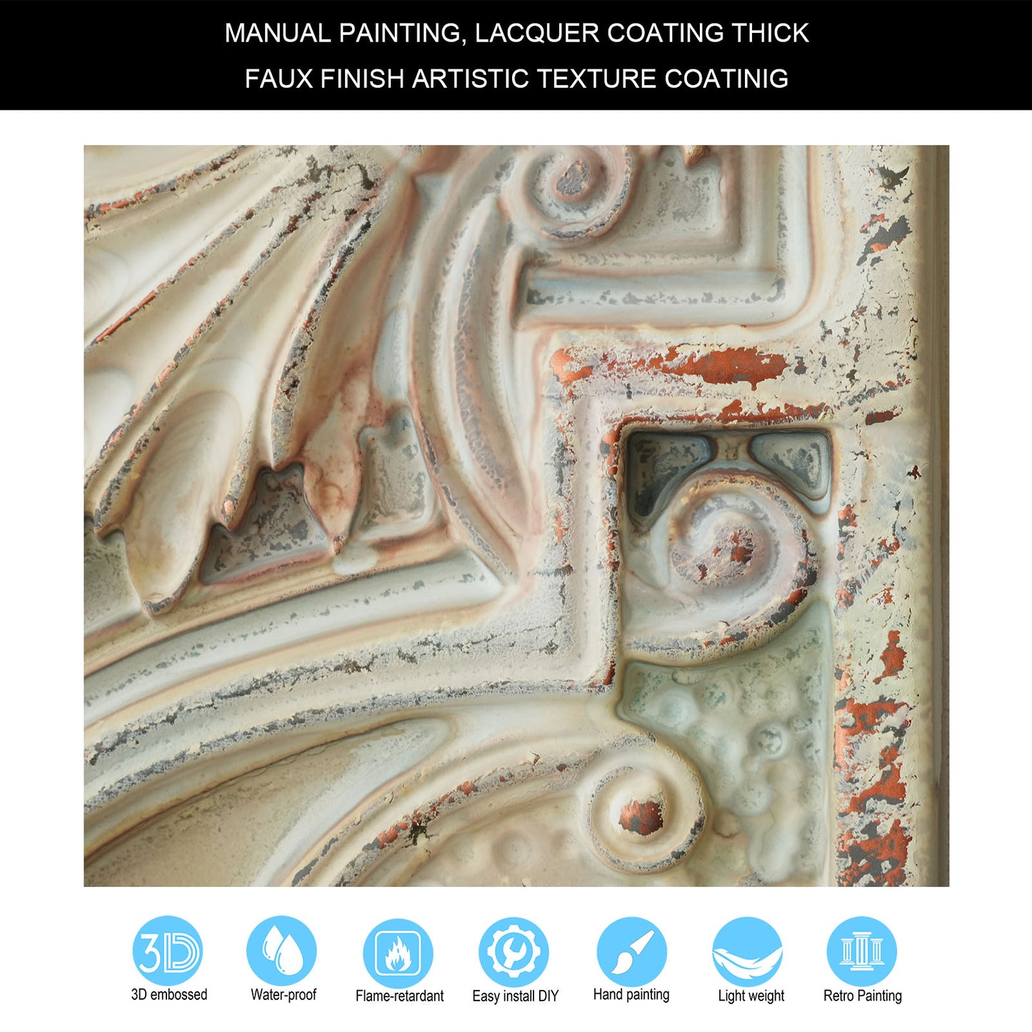 10tiles/lot Decorative Faux tin ceiling Tiles for Cocktail Bars, Lounges and Luxury Night Spots PL11