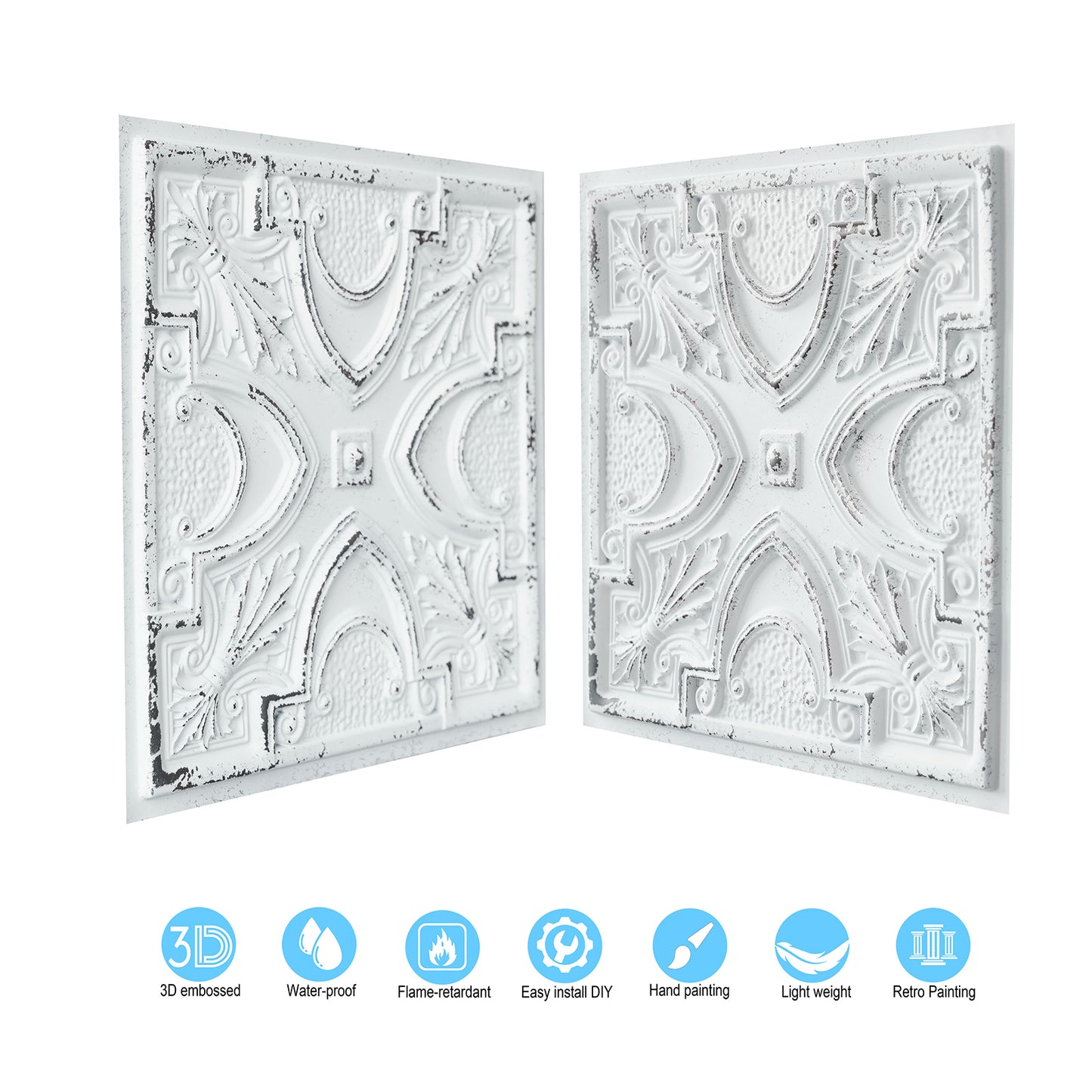 10tiles/lot Decorative Faux tin ceiling Tiles for Cocktail Bars, Lounges and Luxury Night Spots PL11