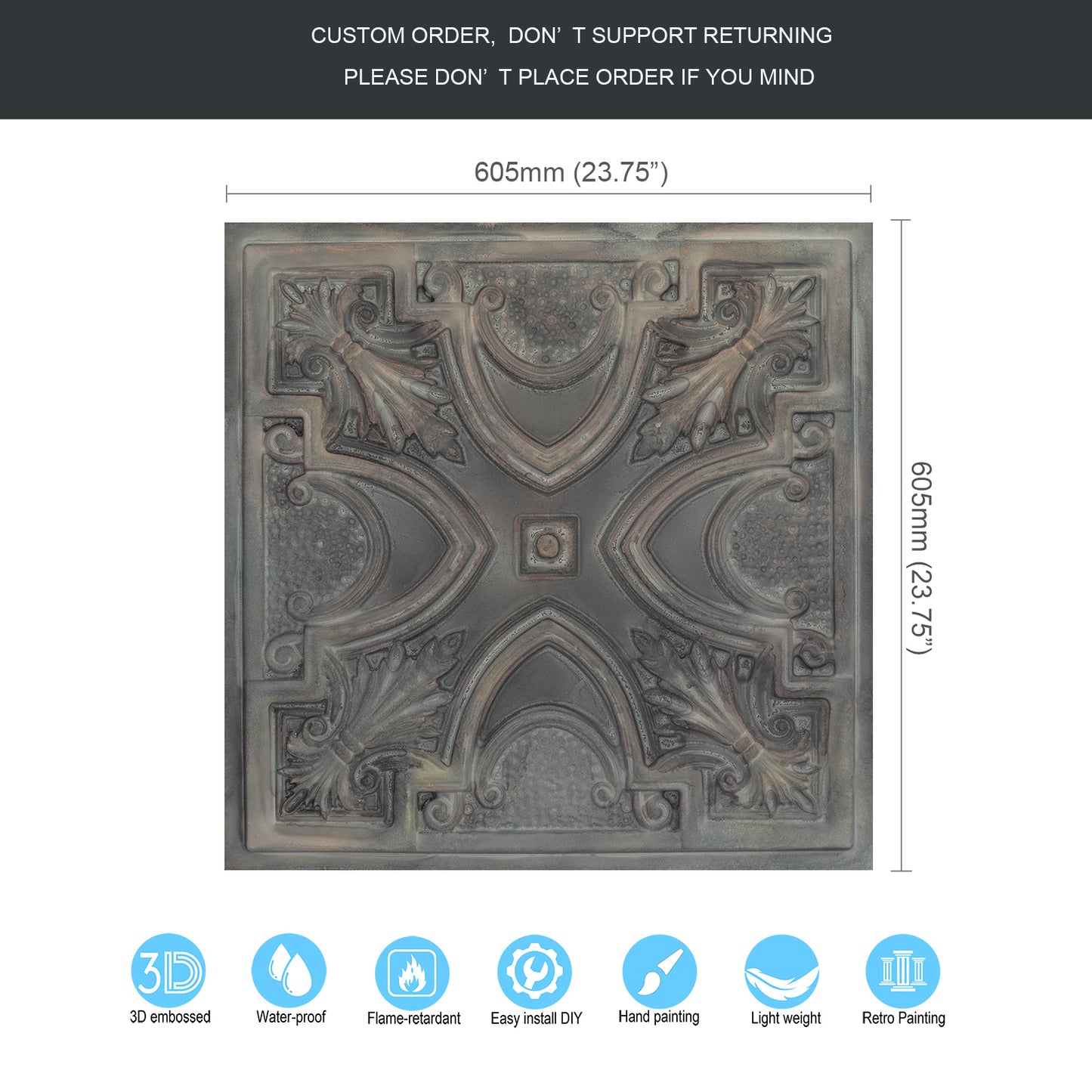 10tiles/lot Artistic Decorative PVC Panels for Dessert Shops, Flower Stores and Exhibitions PL11