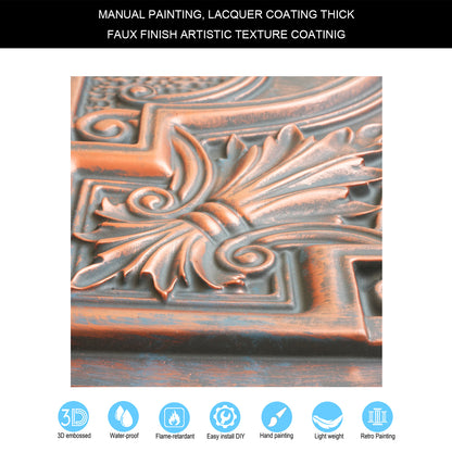 10tiles/lot DIY Faux Metal Ceiling Tile Panels for Café Bars, Studios and Artistic Interiors PL11