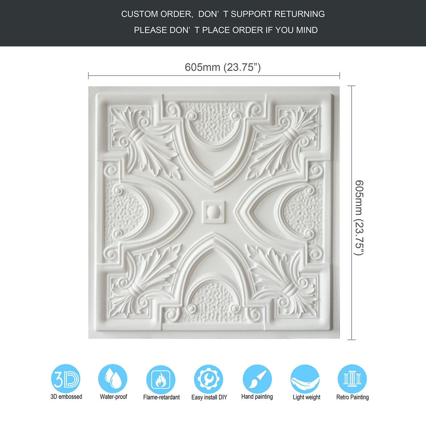 10tiles/lot Artistic Decorative PVC Panels for Dessert Shops, Flower Stores and Exhibitions PL11