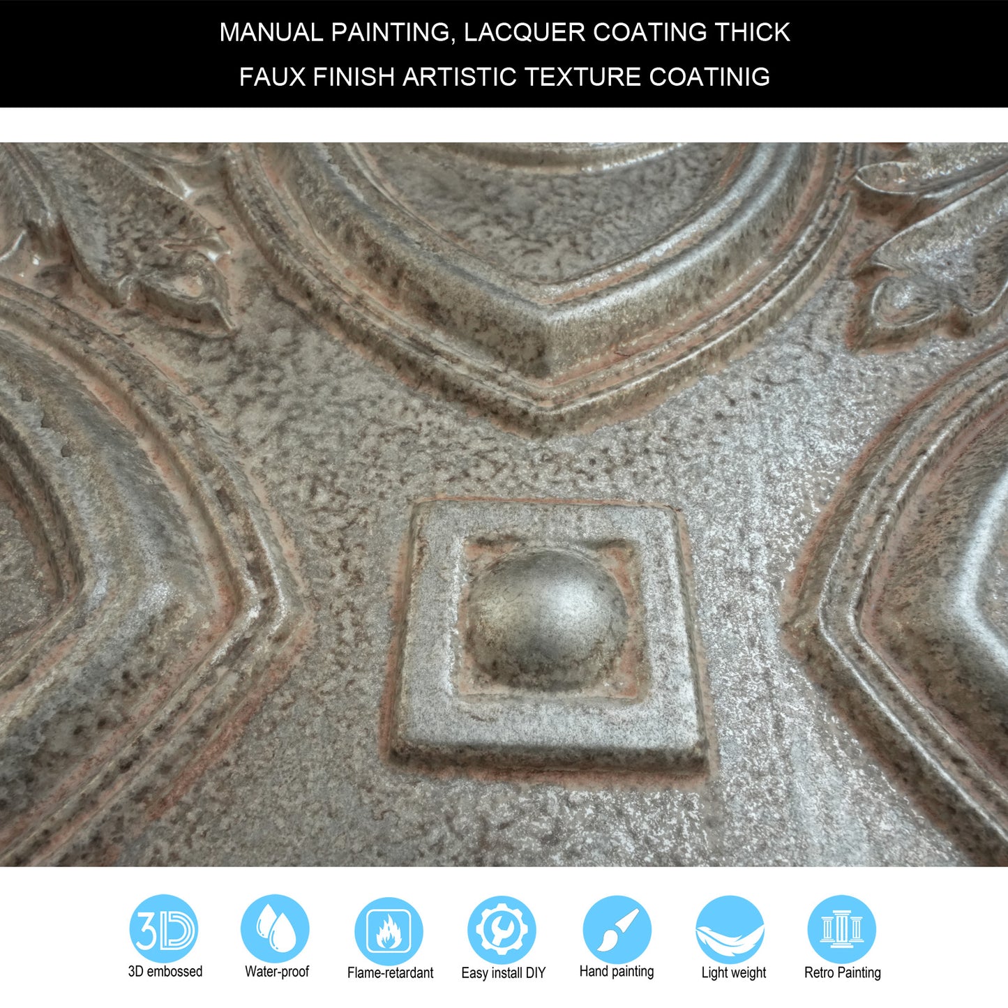 10tiles/lot Decorative Faux tin ceiling Tiles for Cocktail Bars, Lounges and Luxury Night Spots PL11