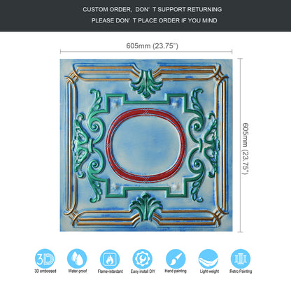 10tiles/lot Vintage Ceiling Panels for Guesthouses, Heritage Hotels and Classic Interior Styles PL15