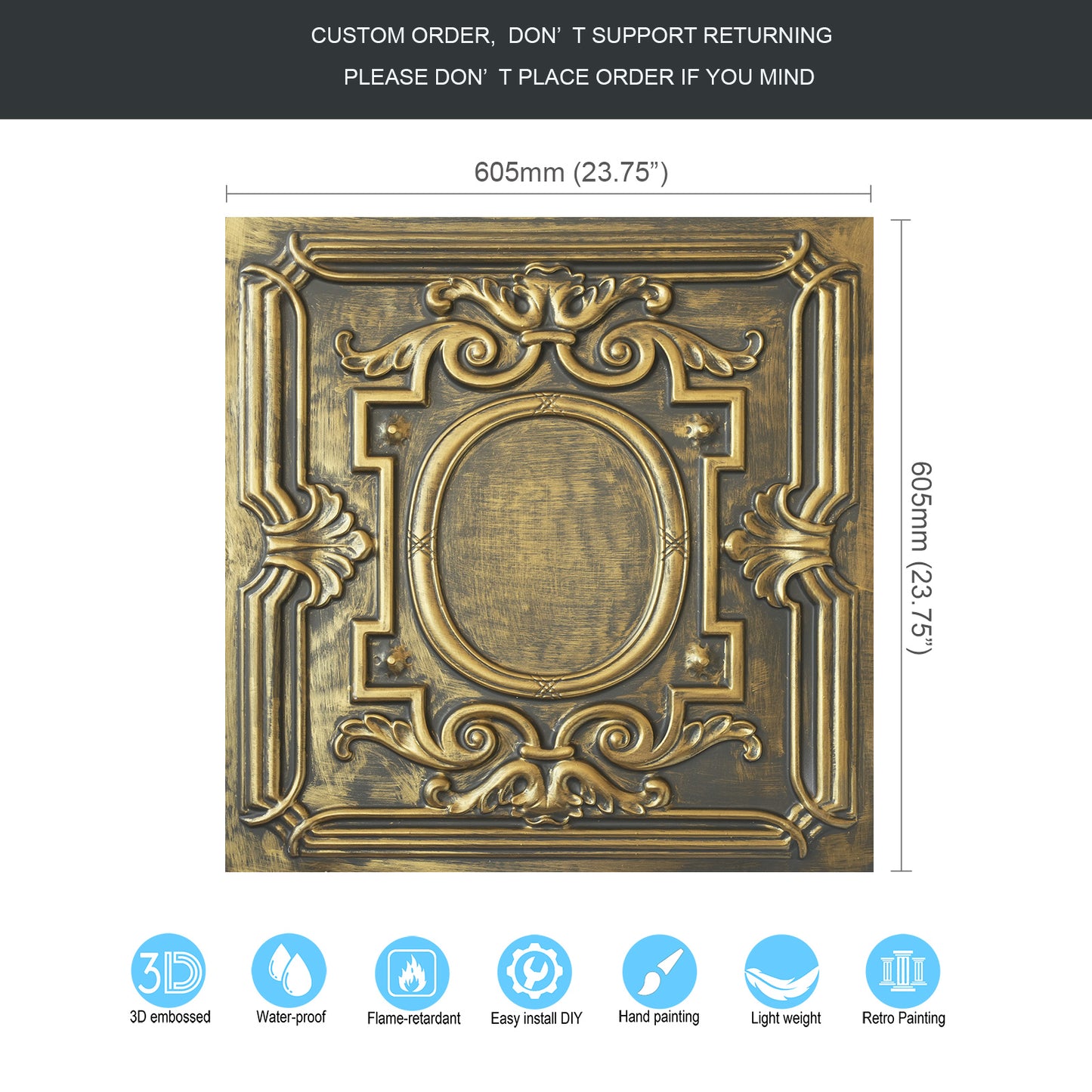 10tiles/lot Antique Tin Ceiling Tiles for Vintage Restaurants, Guesthouses and Elegant Hotel Suites PL15