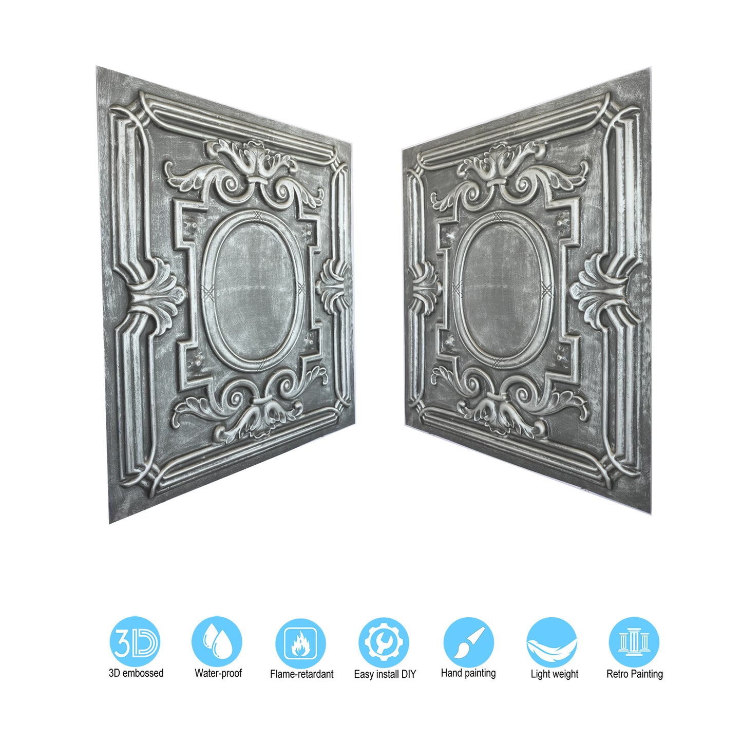 10tiles/lot Antique Tin Ceiling Tiles for Vintage Restaurants, Guesthouses and Elegant Hotel Suites PL15