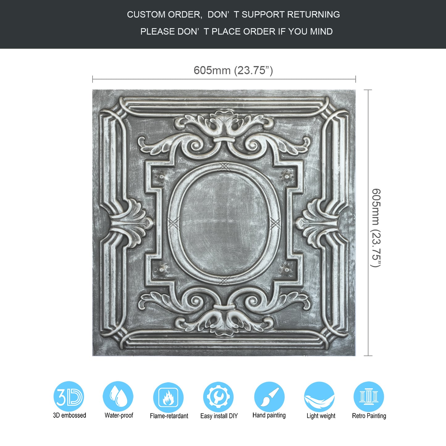 10tiles/lot Vintage Ceiling Panels for Guesthouses, Heritage Hotels and Classic Interior Styles PL15