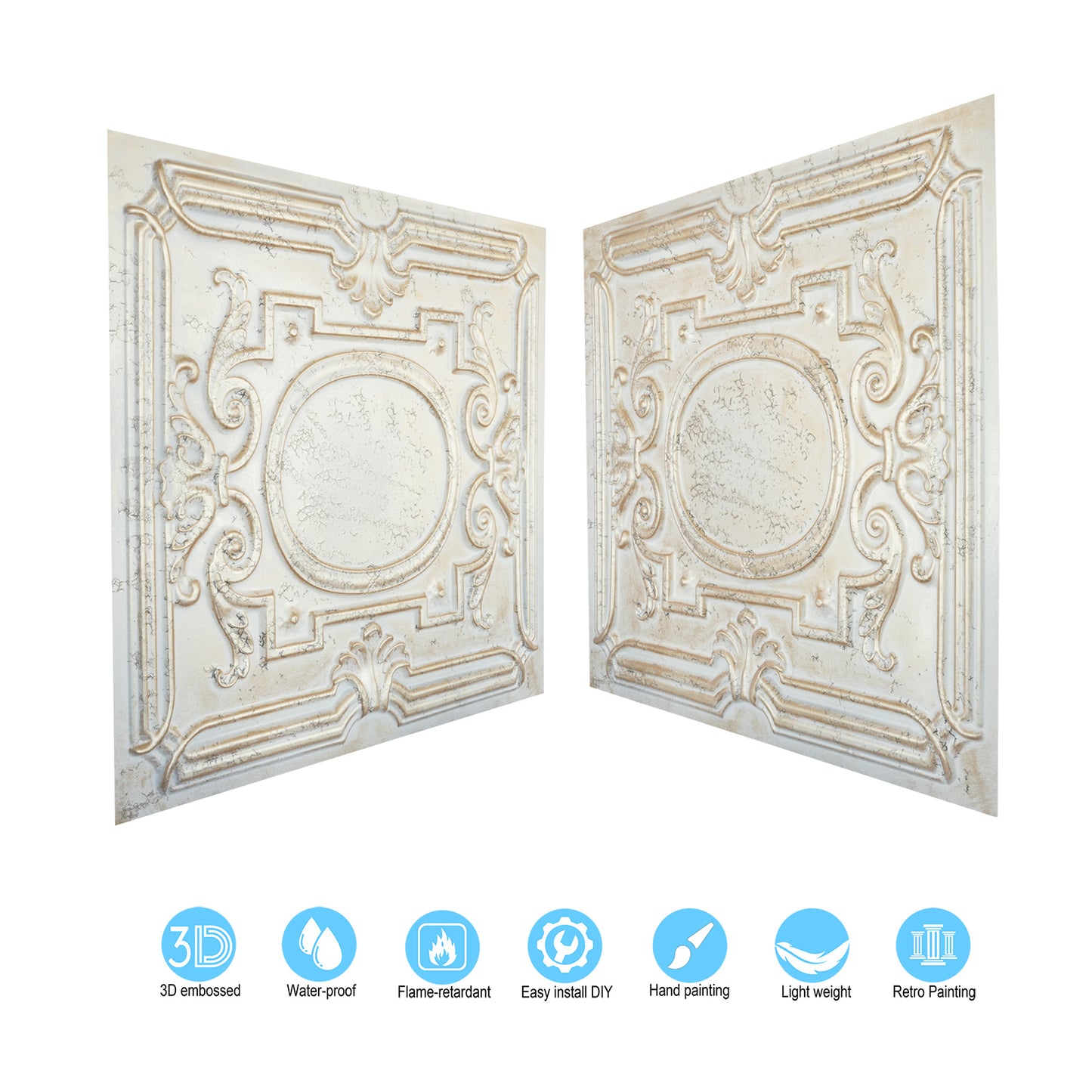 10tiles/lot 3D Ceiling Tiles for Modern Bedrooms, Kitchens, Cafés and Creative Interior Spaces PL15