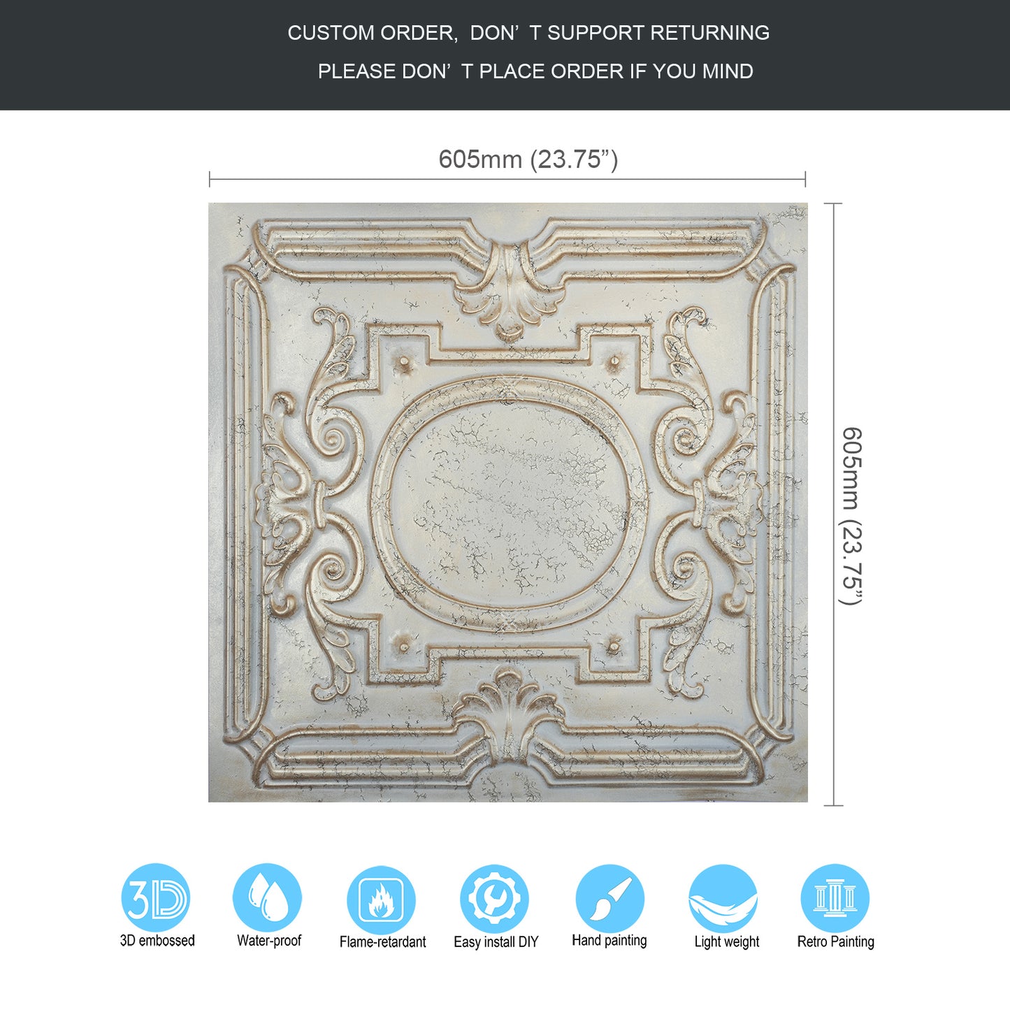 10tiles/lot 3D Ceiling Tiles for Modern Bedrooms, Kitchens, Cafés and Creative Interior Spaces PL15