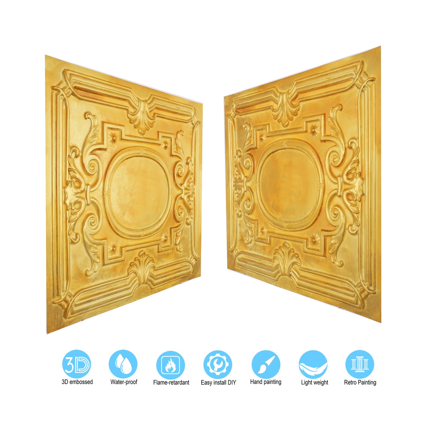 10tiles/lot Stylish Faux Tin Ceiling Tiles for Restaurants, Cafés, Hotels and Luxury Interiors PL15