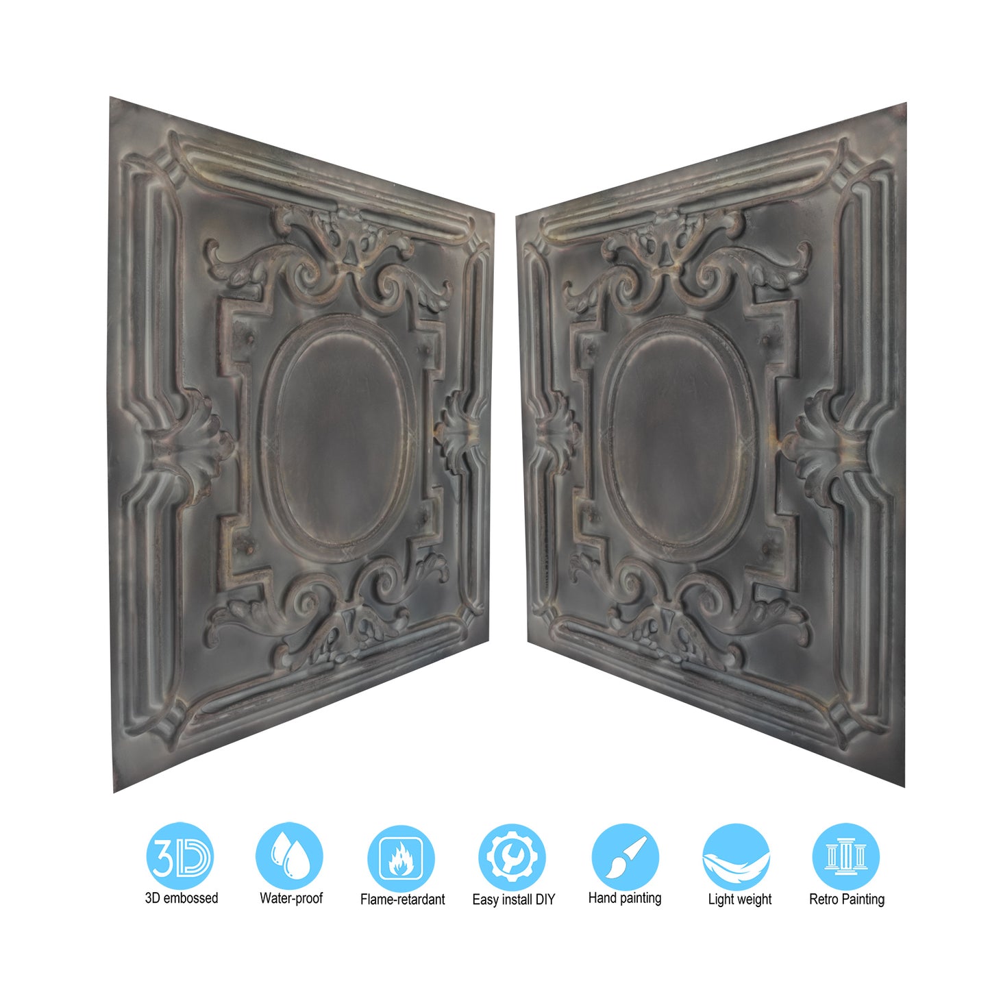 10tiles/lot Vintage Ceiling Panels for Guesthouses, Heritage Hotels and Classic Interior Styles PL15