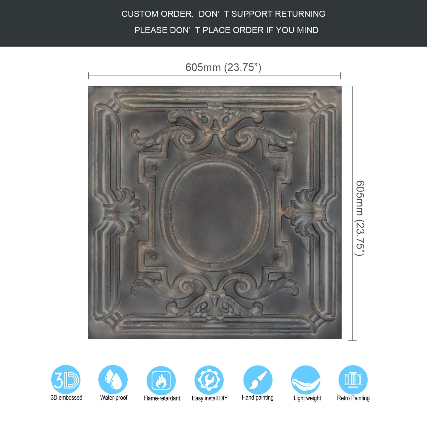 10tiles/lot Vintage Ceiling Panels for Guesthouses, Heritage Hotels and Classic Interior Styles PL15