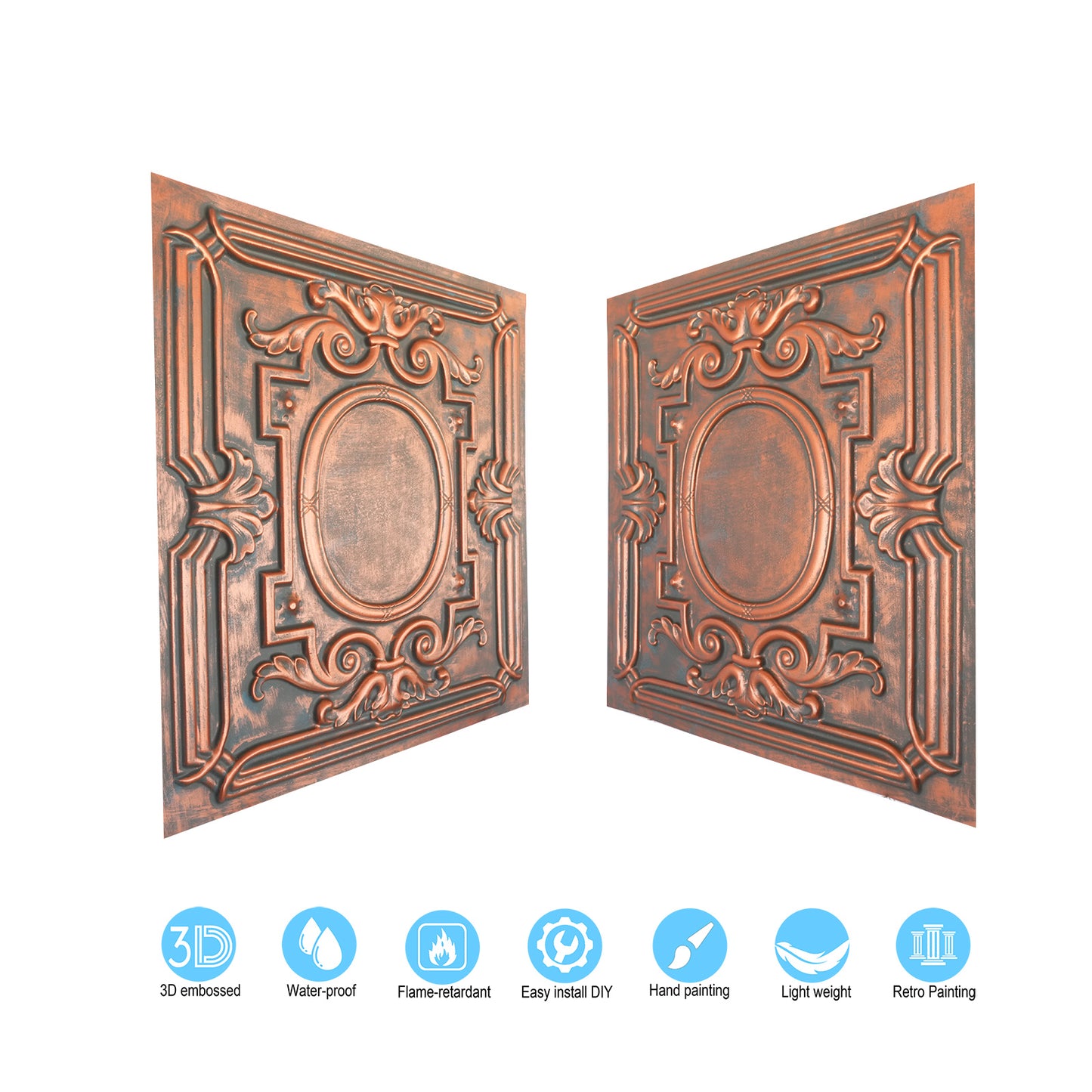 10tiles/lot Stylish Faux Tin Ceiling Tiles for Restaurants, Cafés, Hotels and Luxury Interiors PL15