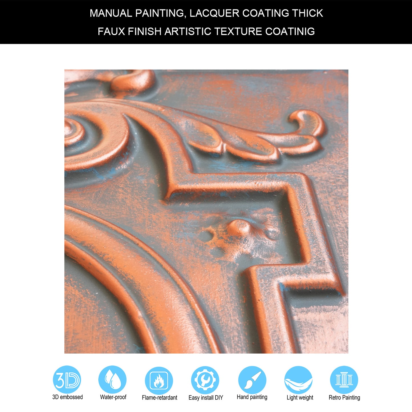 10tiles/lot Stylish Faux Tin Ceiling Tiles for Restaurants, Cafés, Hotels and Luxury Interiors PL15