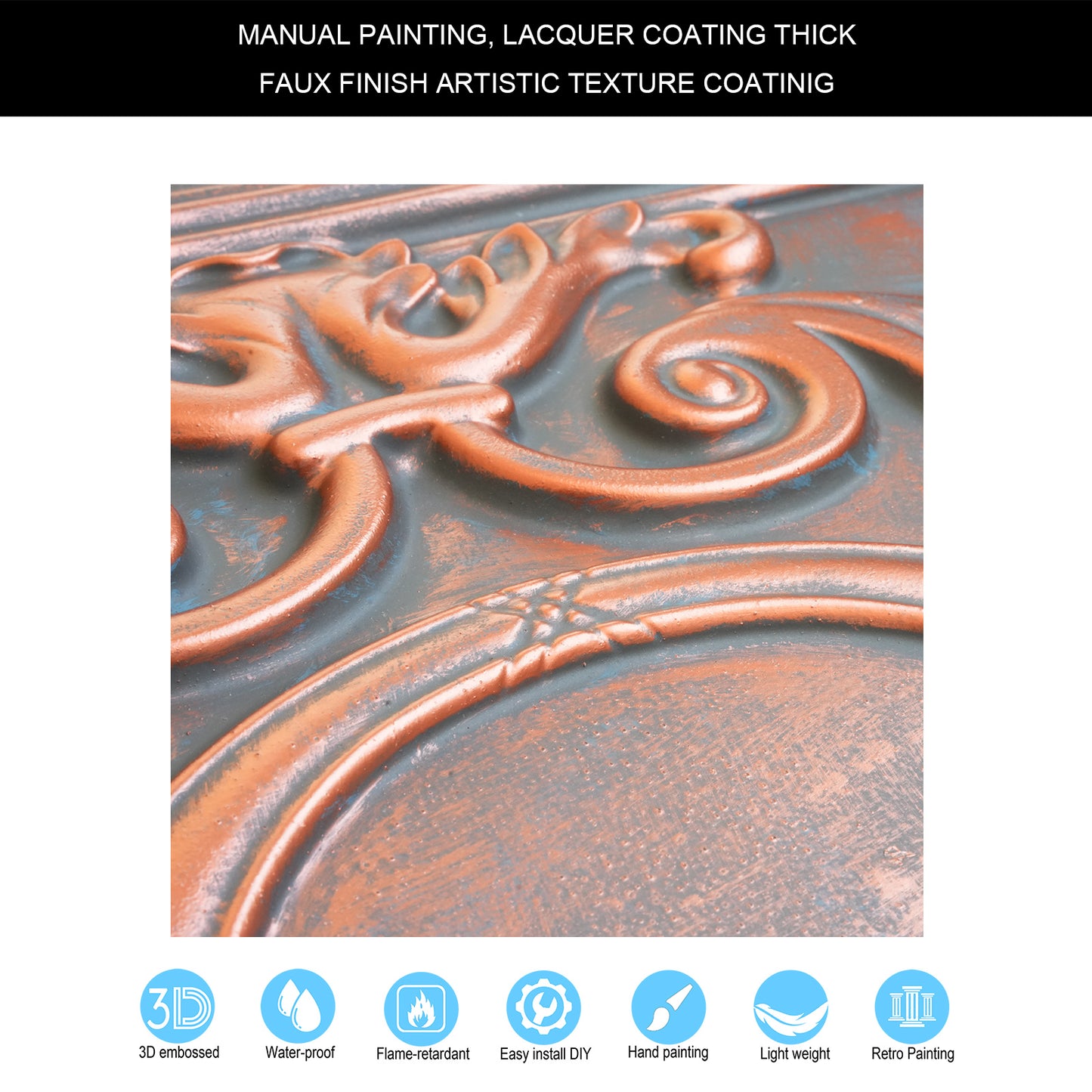 10tiles/lot Stylish Faux Tin Ceiling Tiles for Restaurants, Cafés, Hotels and Luxury Interiors PL15