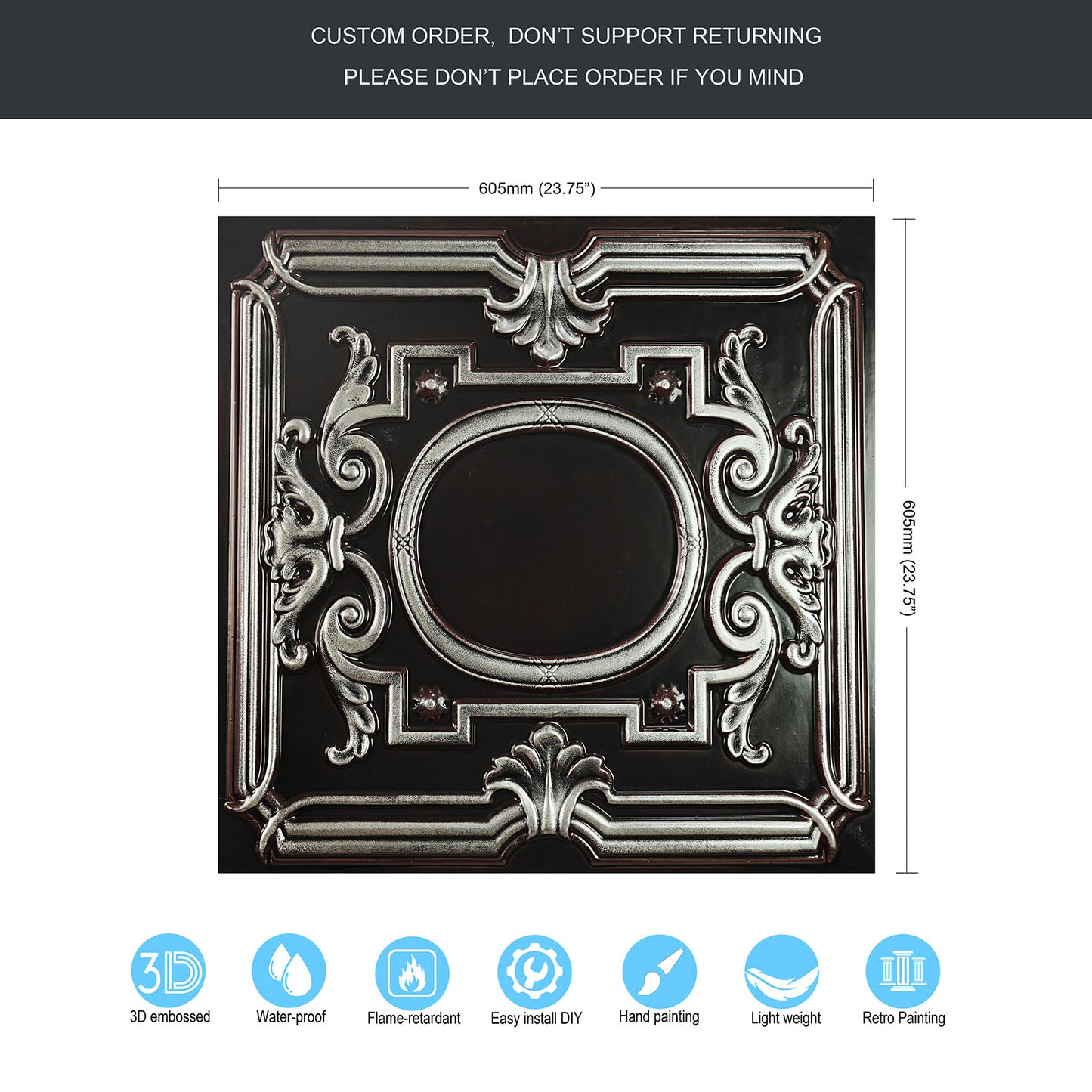 10tiles/lot Antique Tin Ceiling Tiles for Vintage Restaurants, Guesthouses and Elegant Hotel Suites PL15