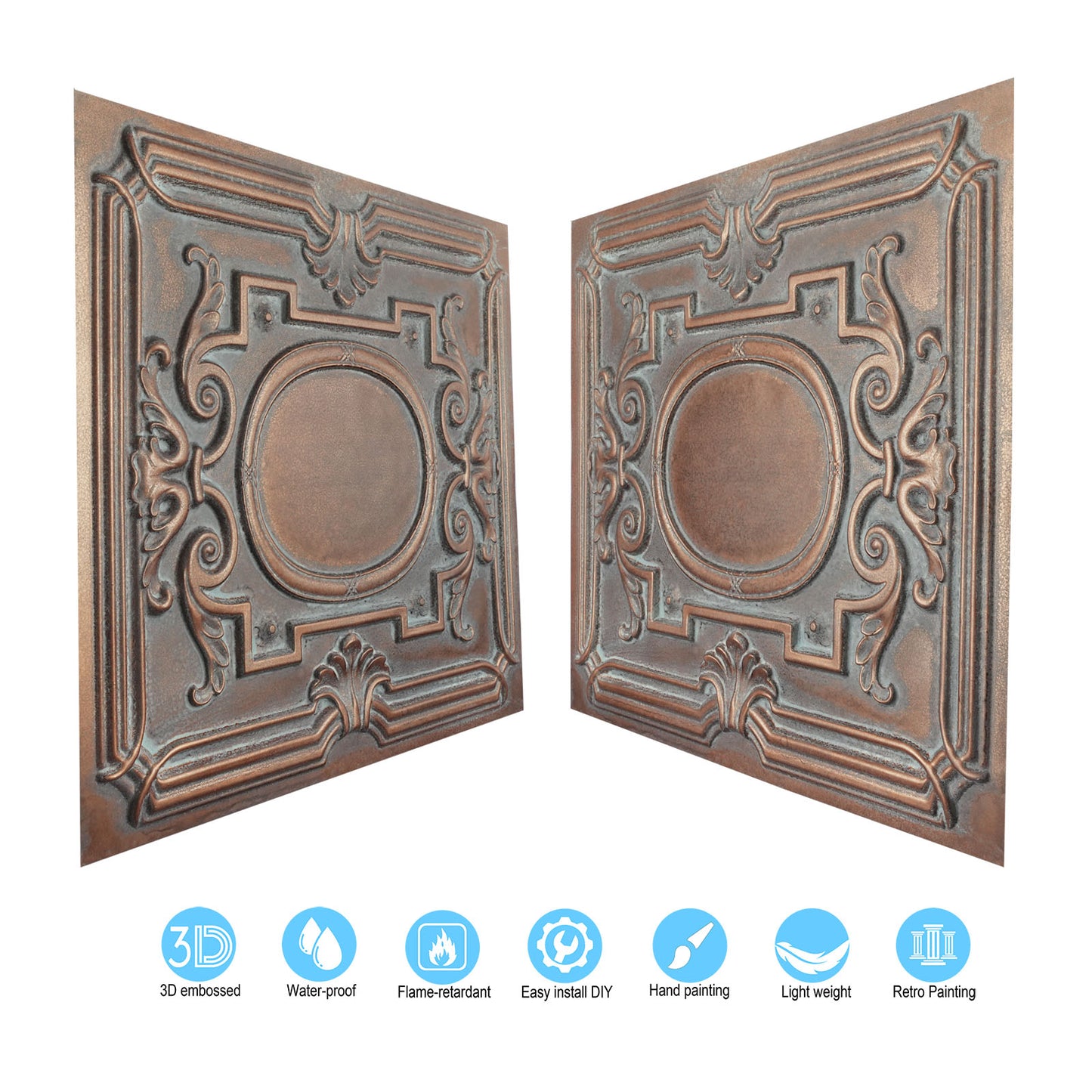 10tiles/lot Vintage Ceiling Panels for Guesthouses, Heritage Hotels and Classic Interior Styles PL15