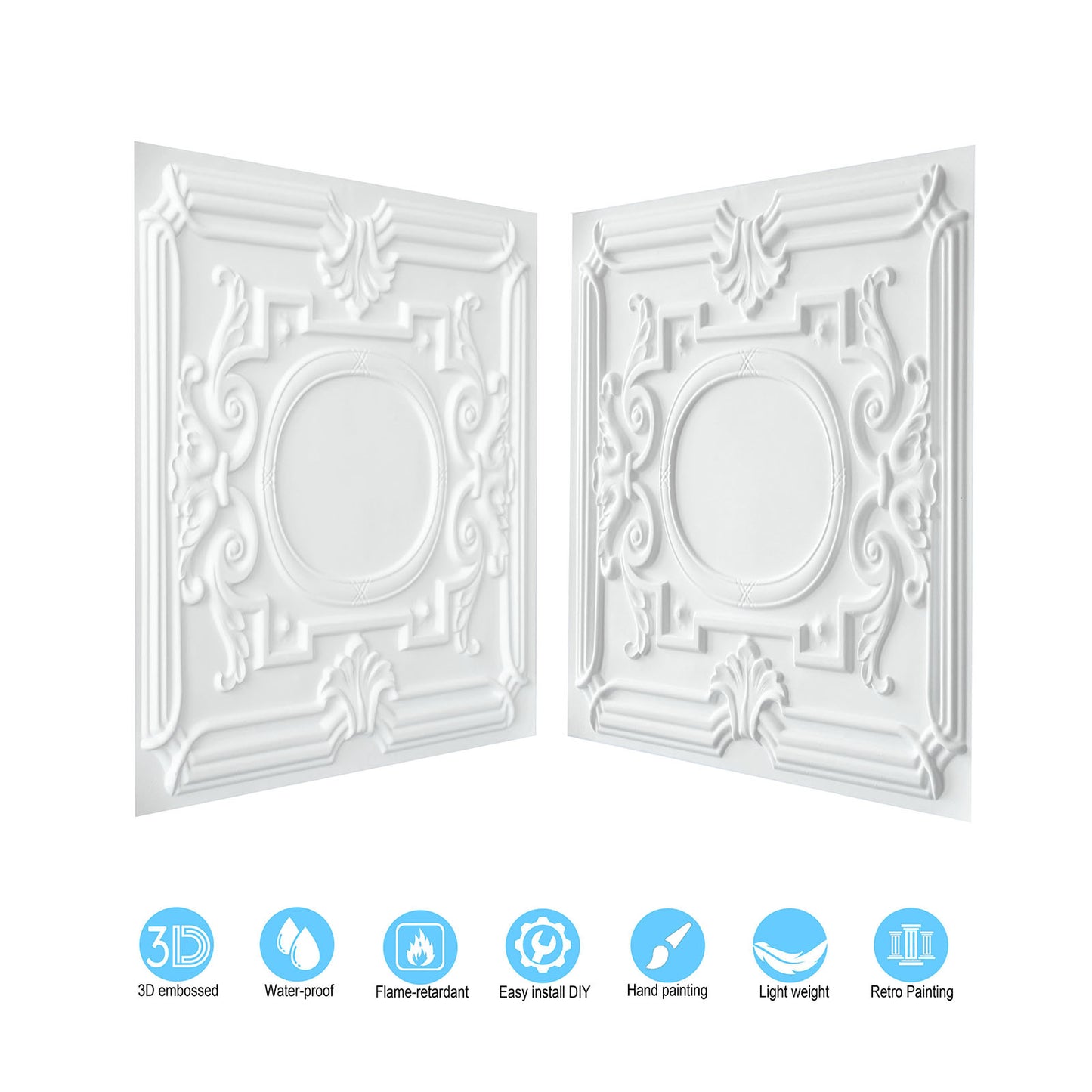 10tiles/lot 3D Ceiling Tiles for Modern Bedrooms, Kitchens, Cafés and Creative Interior Spaces PL15