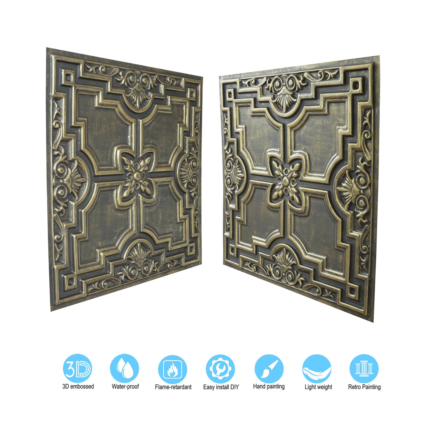 10tiles/lot Artistic Ceiling Tiles for Libraries, Museums, Craft Studios and Cultural Interiors PL16