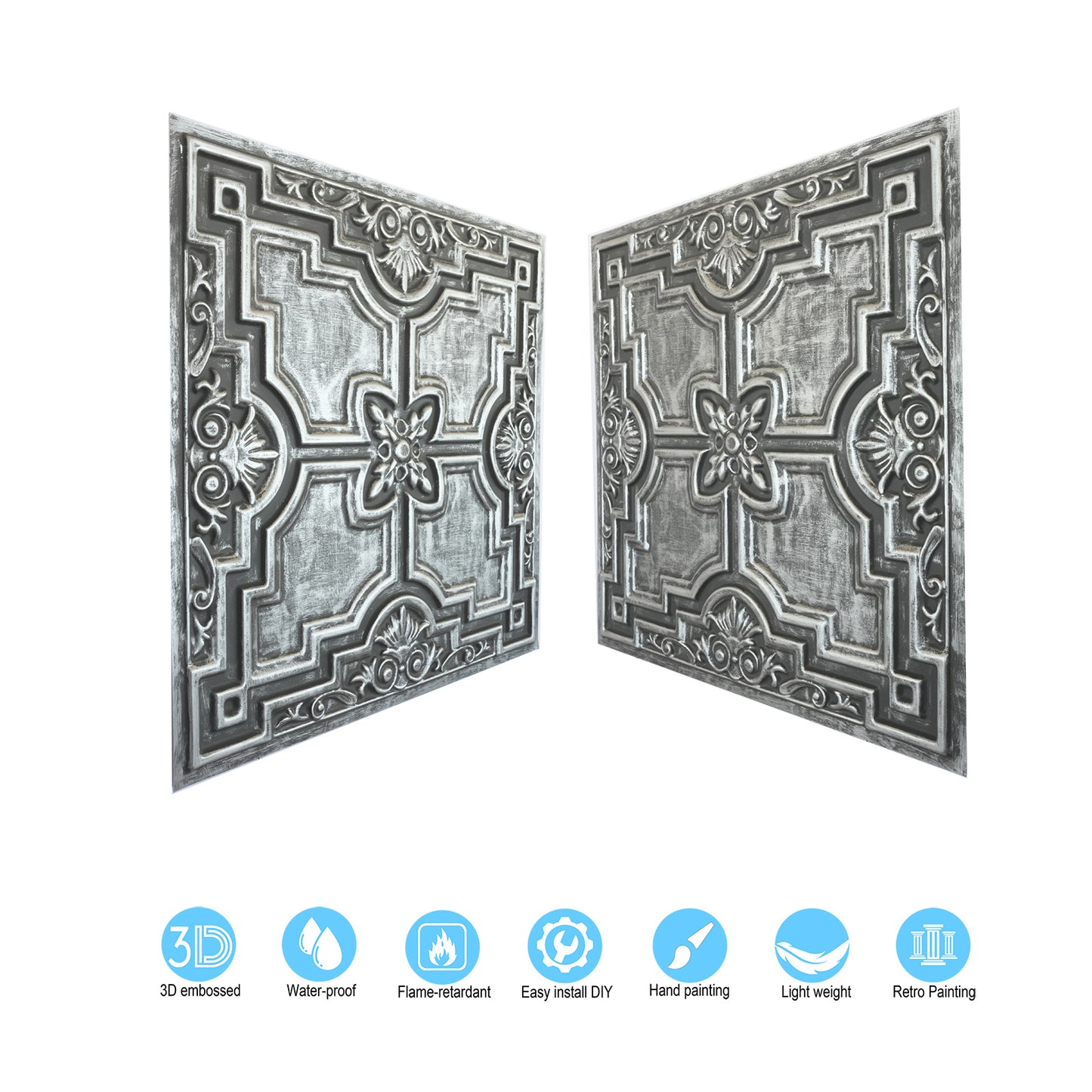 10tiles/lot Artistic Ceiling Tiles for Libraries, Museums, Craft Studios and Cultural Interiors PL16