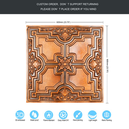 10tiles/lot Embossing Ceiling Tiles for Boutique Restaurants, Premium Lounges and Luxury Hotels PL16