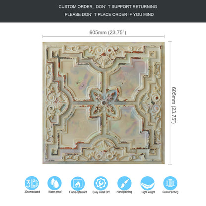 10tiles/lot Glue-Up Ceiling Tiles for Kitchen Renovations, Coffee Shops and Light-Luxury Spaces PL16
