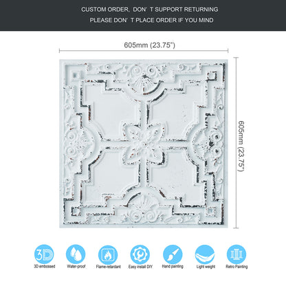 10tiles/lot Glue-Up Ceiling Tiles for Kitchen Renovations, Coffee Shops and Light-Luxury Spaces PL16