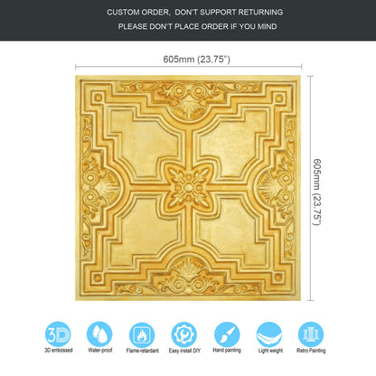 10tiles/lot Embossing Ceiling Tiles for Boutique Restaurants, Premium Lounges and Luxury Hotels PL16