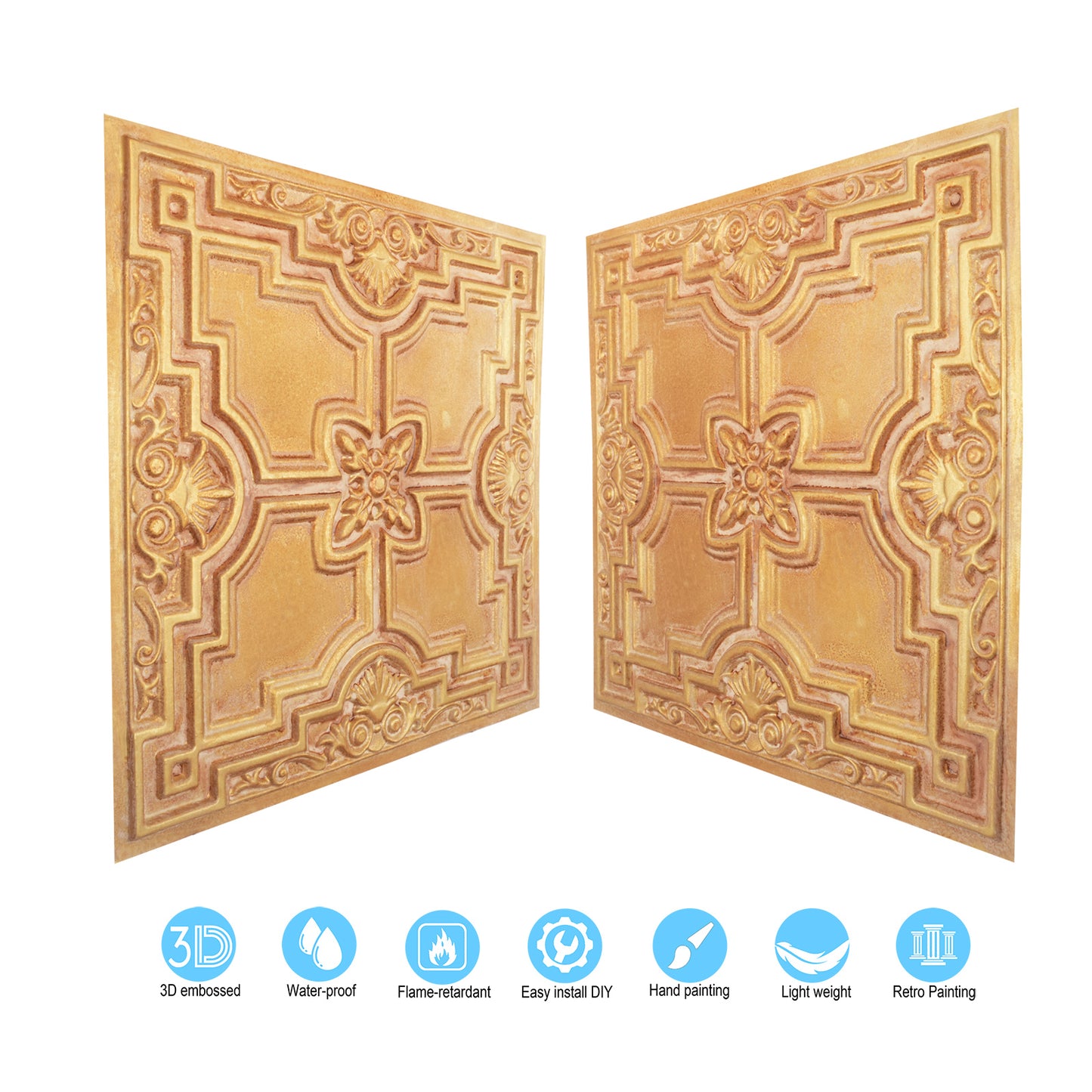 10tiles/lot Embossing Ceiling Tiles for Boutique Restaurants, Premium Lounges and Luxury Hotels PL16