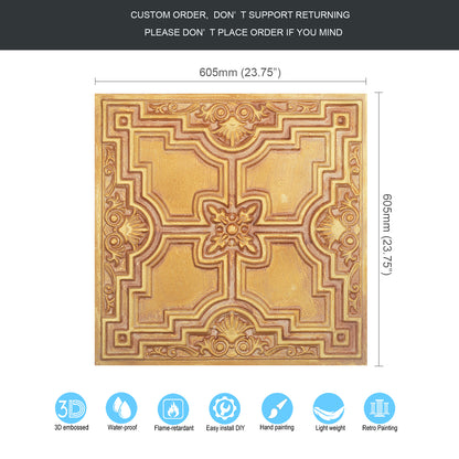 10tiles/lot Embossing Ceiling Tiles for Boutique Restaurants, Premium Lounges and Luxury Hotels PL16