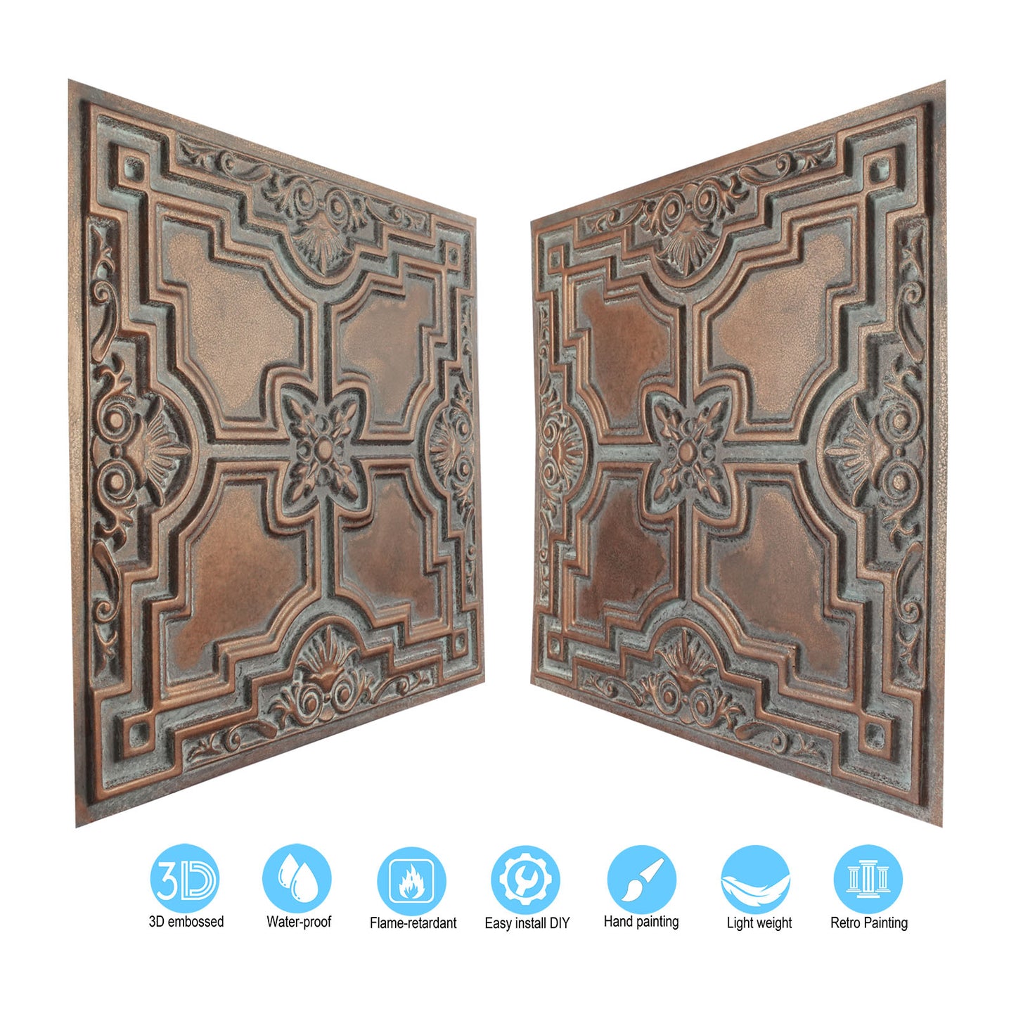 10tiles/lot Aged Ceiling Tiles for Rustic Coffee Shops, Wine Cellars and Retro-Style Spaces PL16