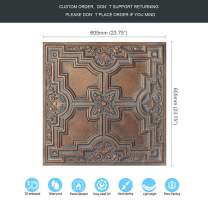 10tiles/lot Aged Ceiling Tiles for Rustic Coffee Shops, Wine Cellars and Retro-Style Spaces PL16