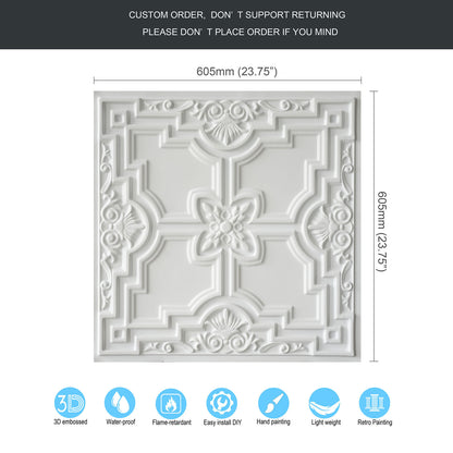 10tiles/lot Glue-Up Ceiling Tiles for Kitchen Renovations, Coffee Shops and Light-Luxury Spaces PL16