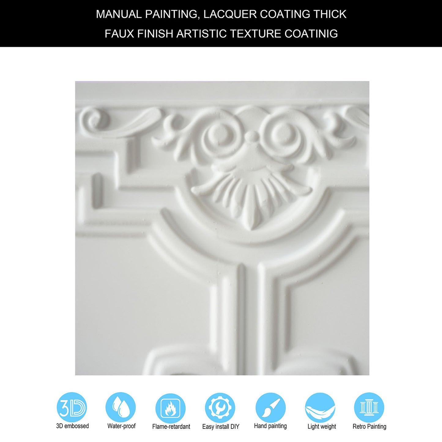 10tiles/lot Glue-Up Ceiling Tiles for Kitchen Renovations, Coffee Shops and Light-Luxury Spaces PL16