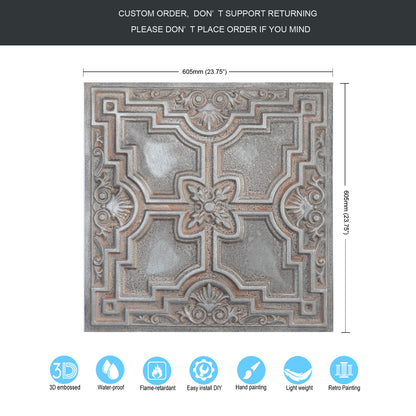 10tiles/lot Aged Ceiling Tiles for Rustic Coffee Shops, Wine Cellars and Retro-Style Spaces PL16