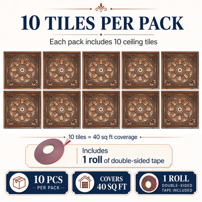 PAINTSDECOR PL17 Aged copper PVC ceiling tile product detail