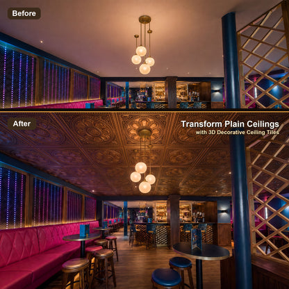 PAINTSDECOR PL17 Aged copper PVC ceiling tile product detail