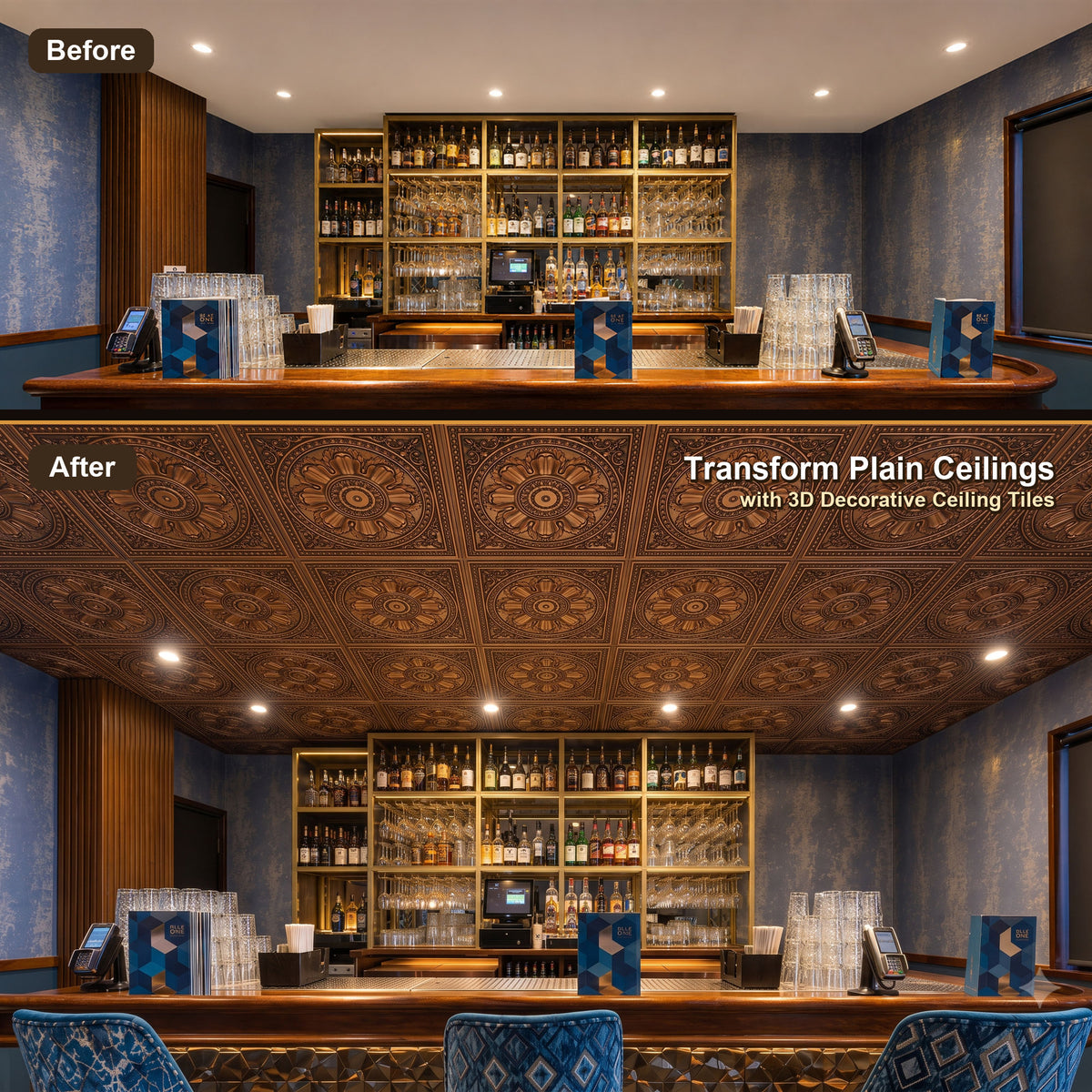 PAINTSDECOR PL17 Aged copper PVC ceiling tile product detail