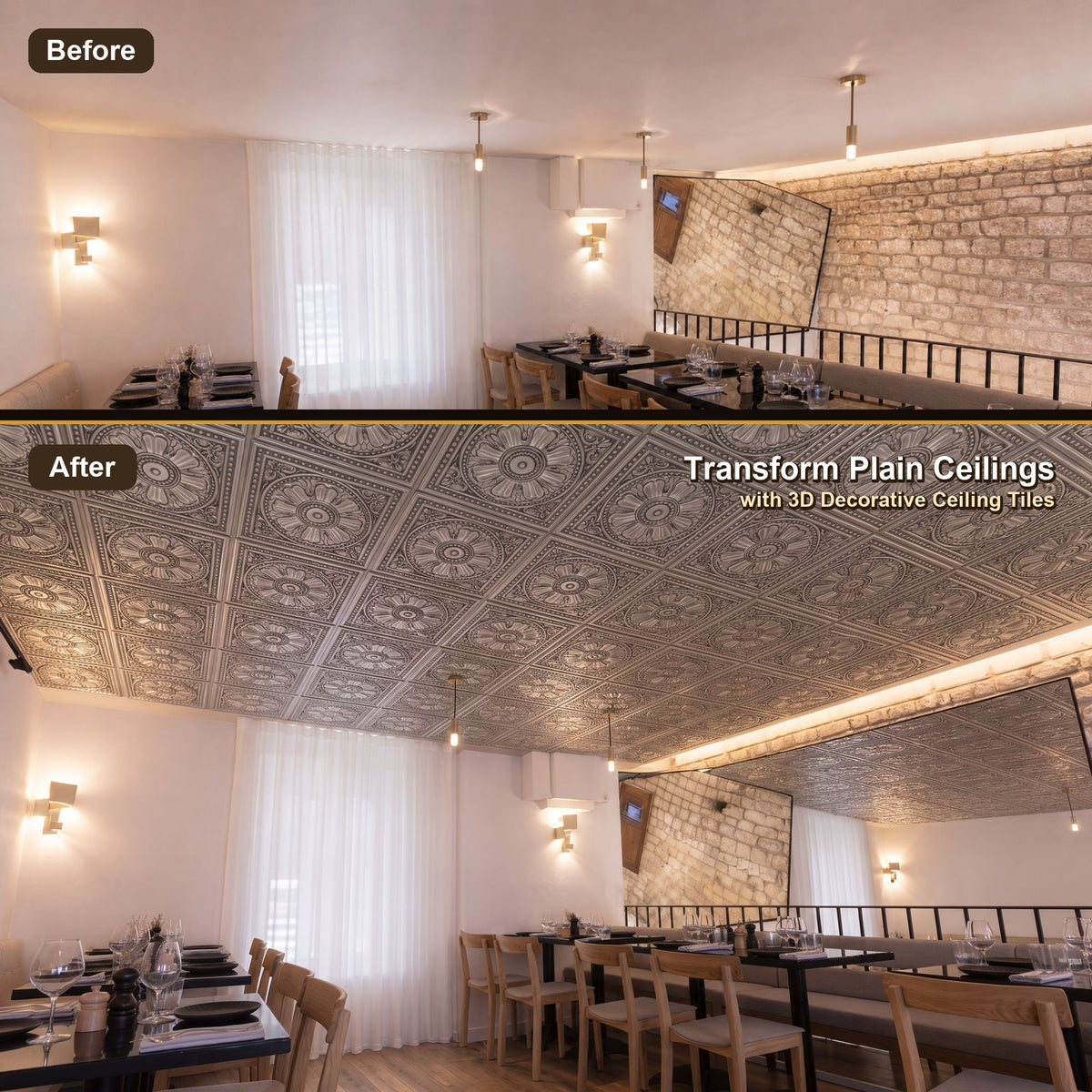 PAINTSDECOR PL17 Aged white PVC ceiling tile product detail
