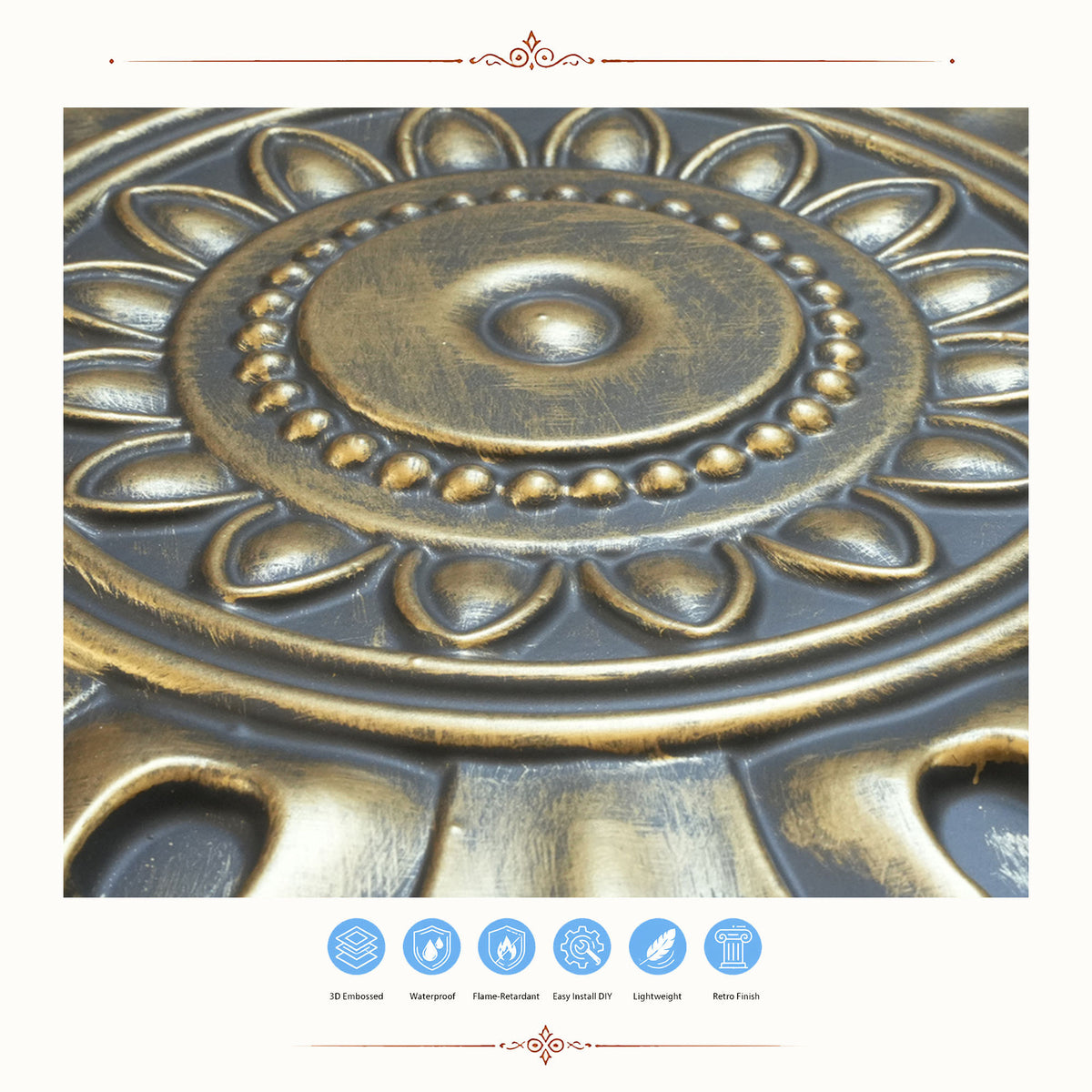 PAINTSDECOR PL17 Ancient gold PVC ceiling tile product detail