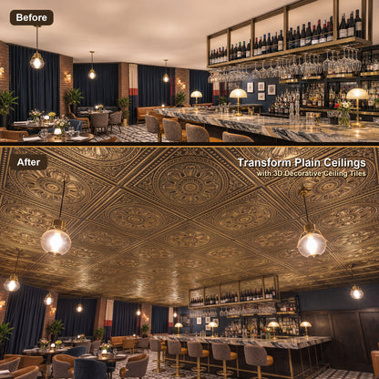 PAINTSDECOR PL17 Ancient gold PVC ceiling tile product detail