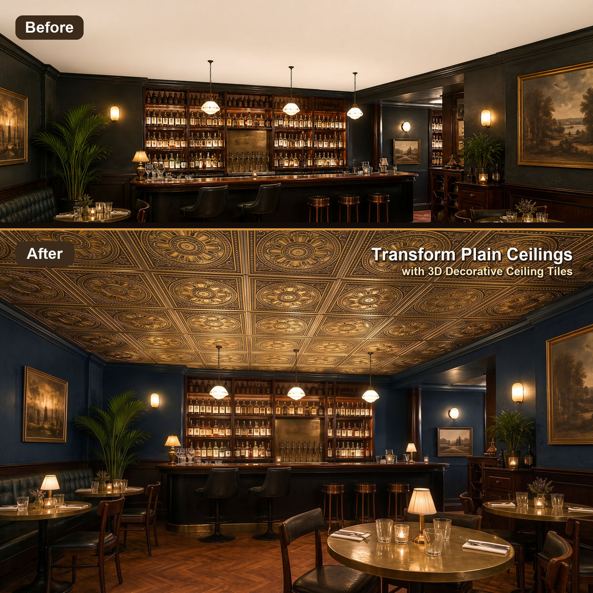 PAINTSDECOR PL17 Ancient gold PVC ceiling tile product detail