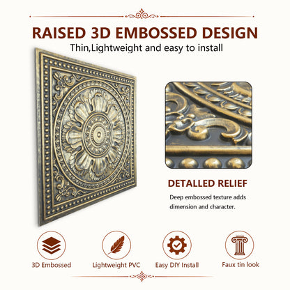 PAINTSDECOR PL17 Ancient gold PVC ceiling tile product detail