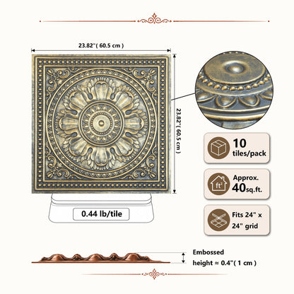 PAINTSDECOR PL17 Ancient gold PVC ceiling tile product detail