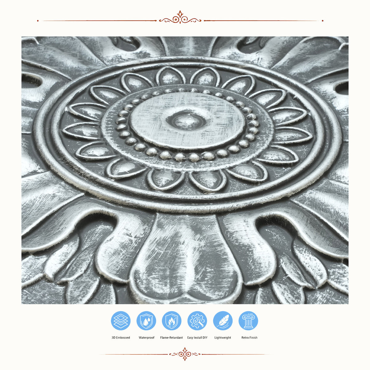 PAINTSDECOR PL17 Antique tin PVC ceiling tile product detail