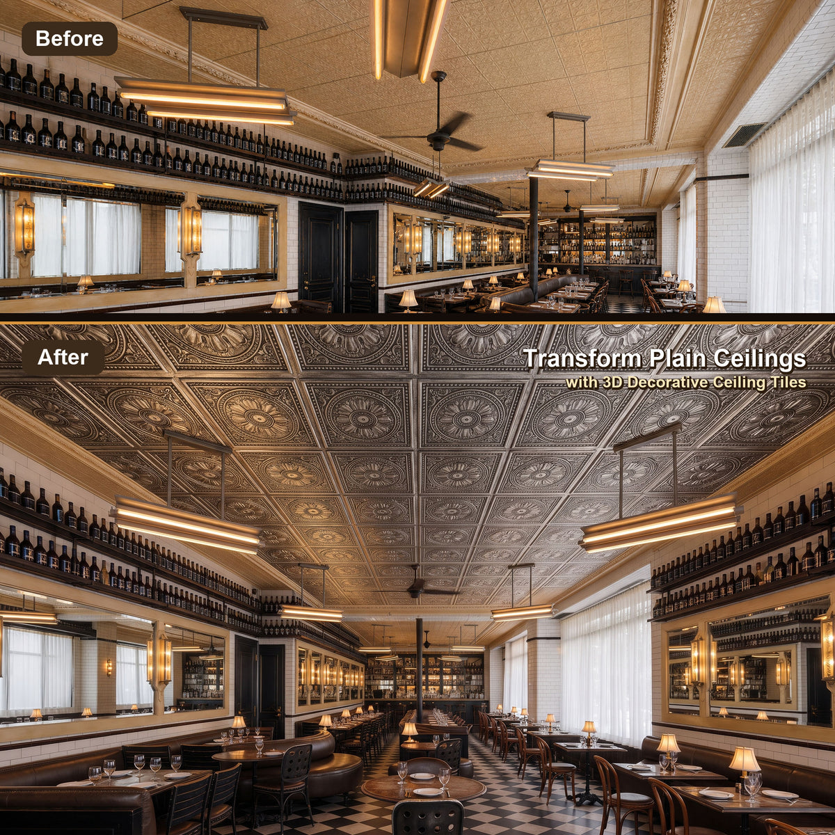 PAINTSDECOR PL17 Antique tin PVC ceiling tile product detail