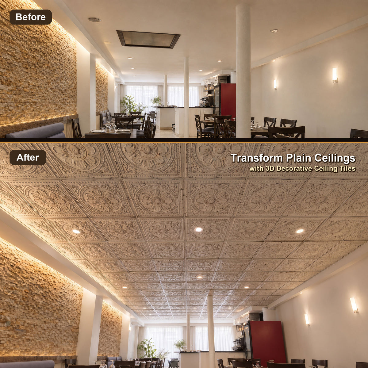 PAINTSDECOR PL17 Distress crack white black PVC ceiling tile product detail